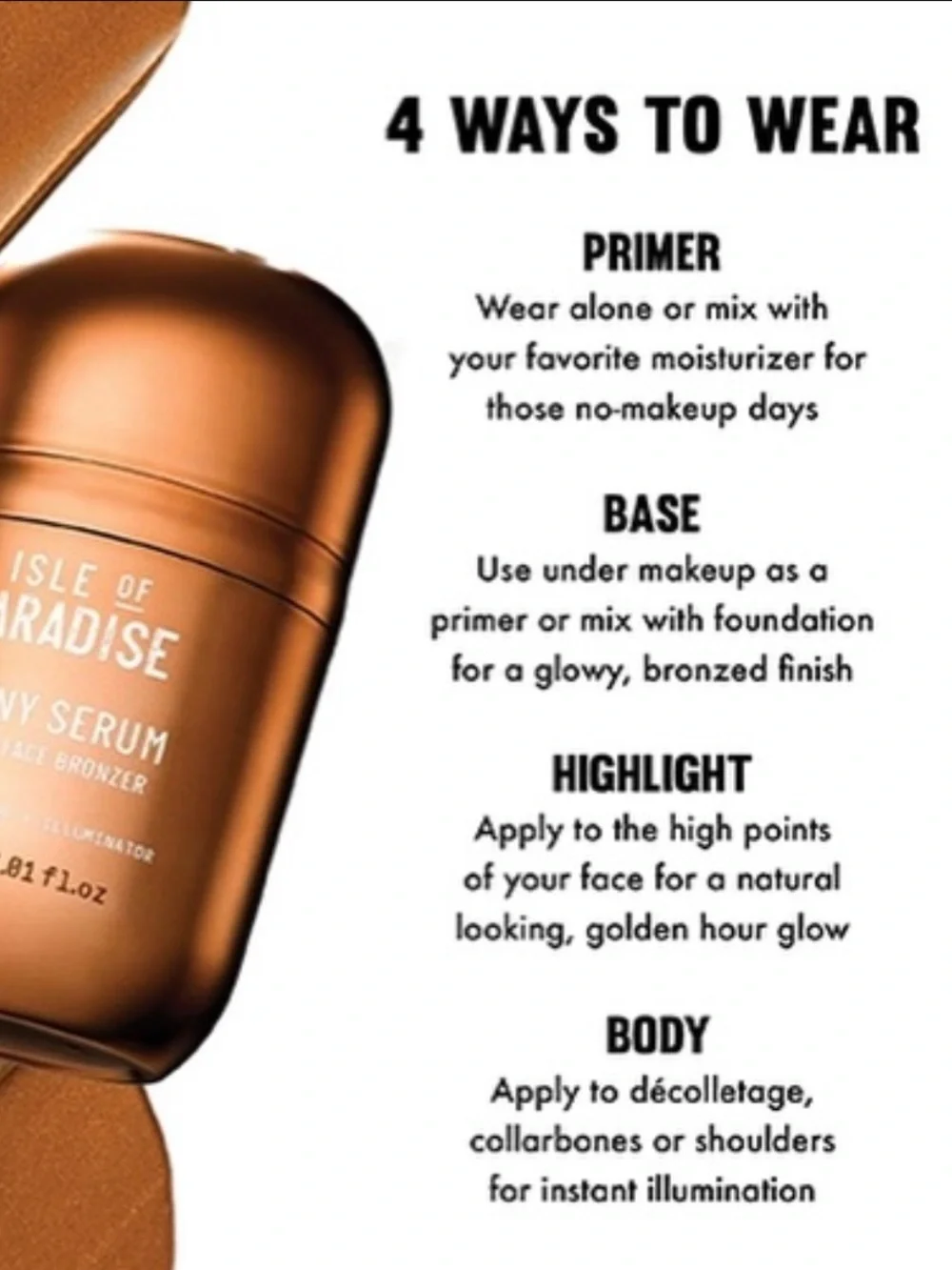 Isle of Paradise Sunny Serum Instant Face Bronzer - Bronze